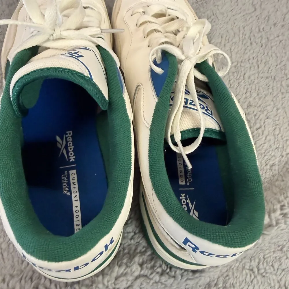 REEBOK Court Advance Sneakers Chalk/Dark Green White Mens 11 Shoes